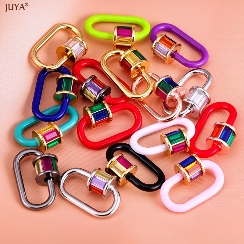 Jewelry Making Materials - JUYA Rainbow Crystal Enamel Screw Carabiner