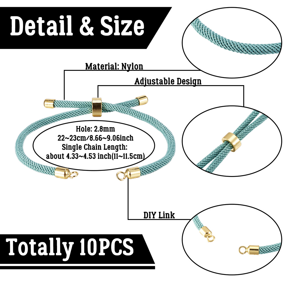 10Pcs Braided Twisted Nylon Co - Jewelry Making Chain review and price
