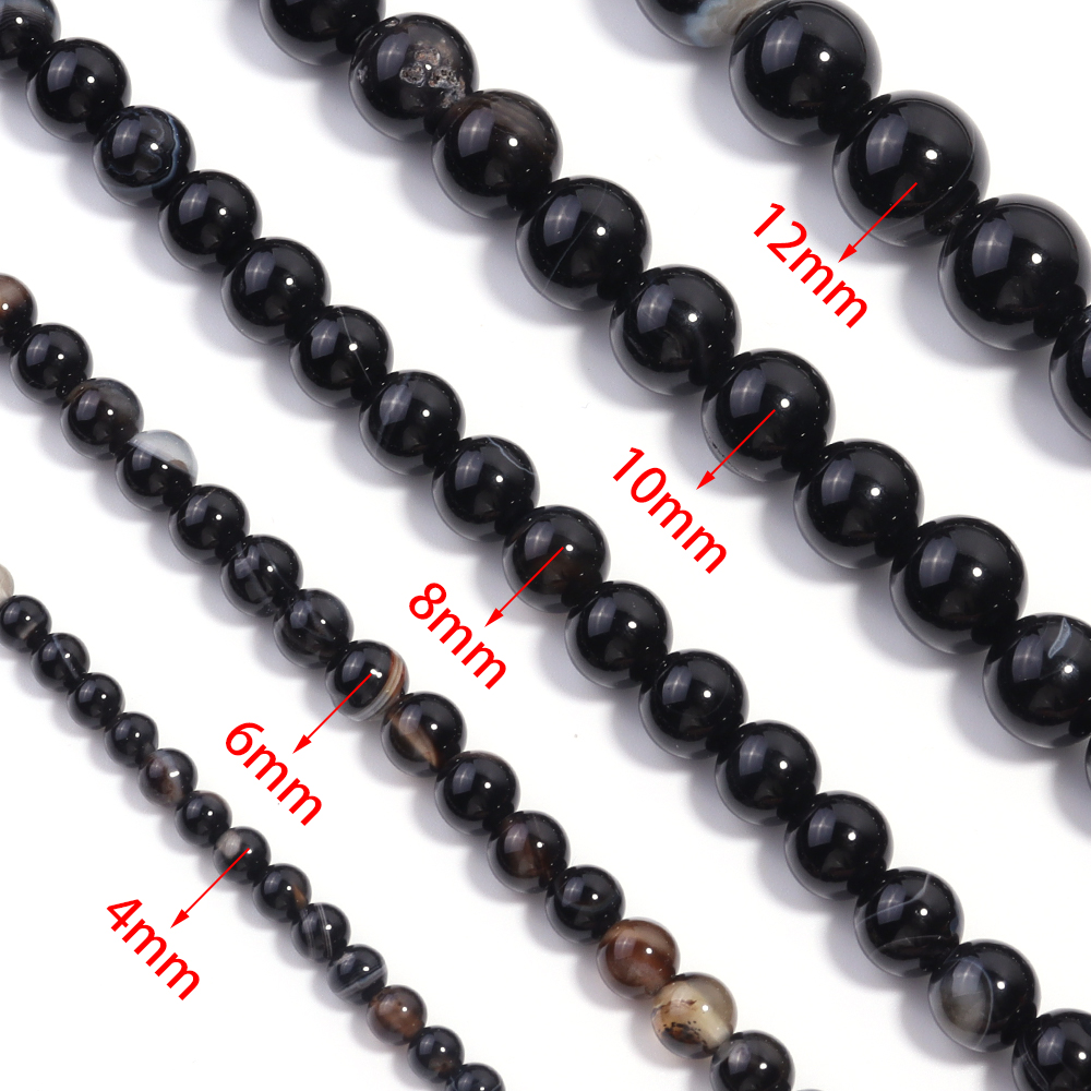 4 6 8 10 12mm Natural Black St - Jewelry Making Stones review and price