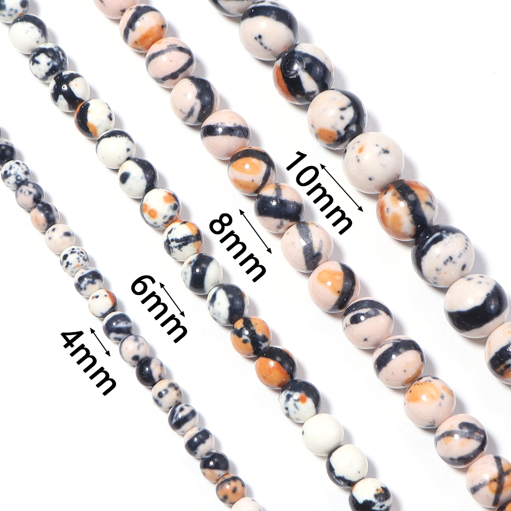 4 6 8 10mm Orange White Black  - Jewelry Making Stones review and price