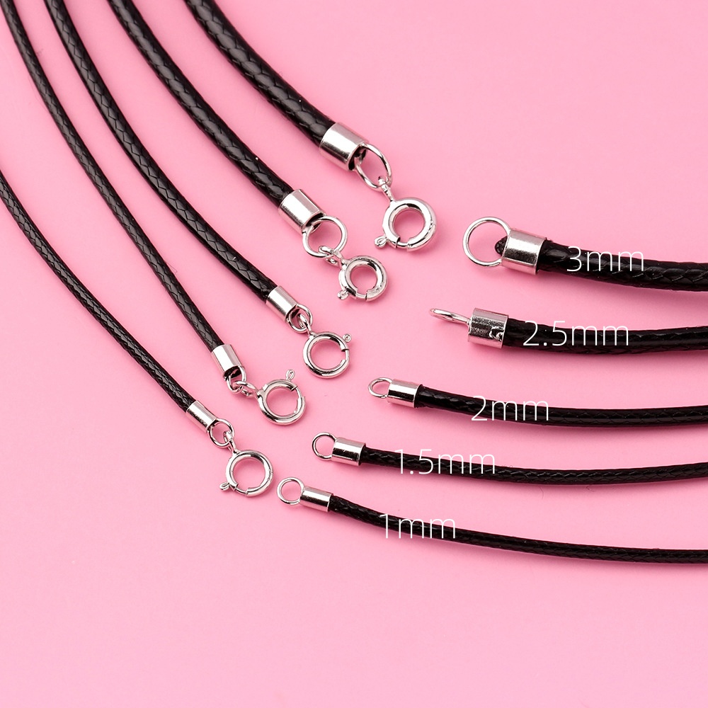 925 Silver Black Braided Leath - Jewelry Making In La review and price