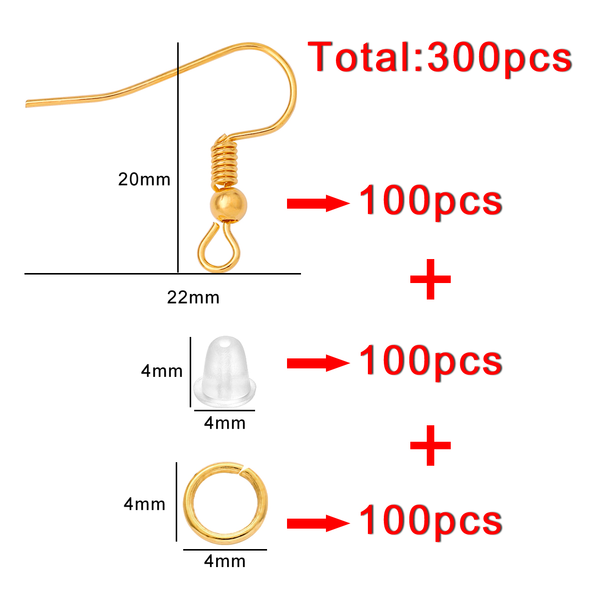 100-300pcs/Lot Hypoallergenic  - Jump Ring Assorted review and price